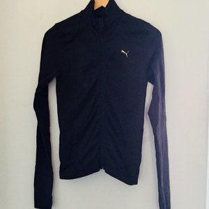 Puma Black Zip Front Workout Running Jacket Size Small